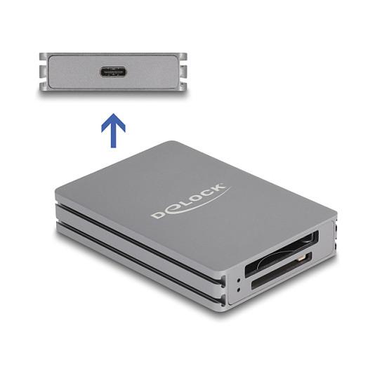 Lexues Kartelash DeLOCK 91011 , SD , CFexpress Type B , USB-C , USB 10Gbps , UHS-II , NVMe - Gri - 2