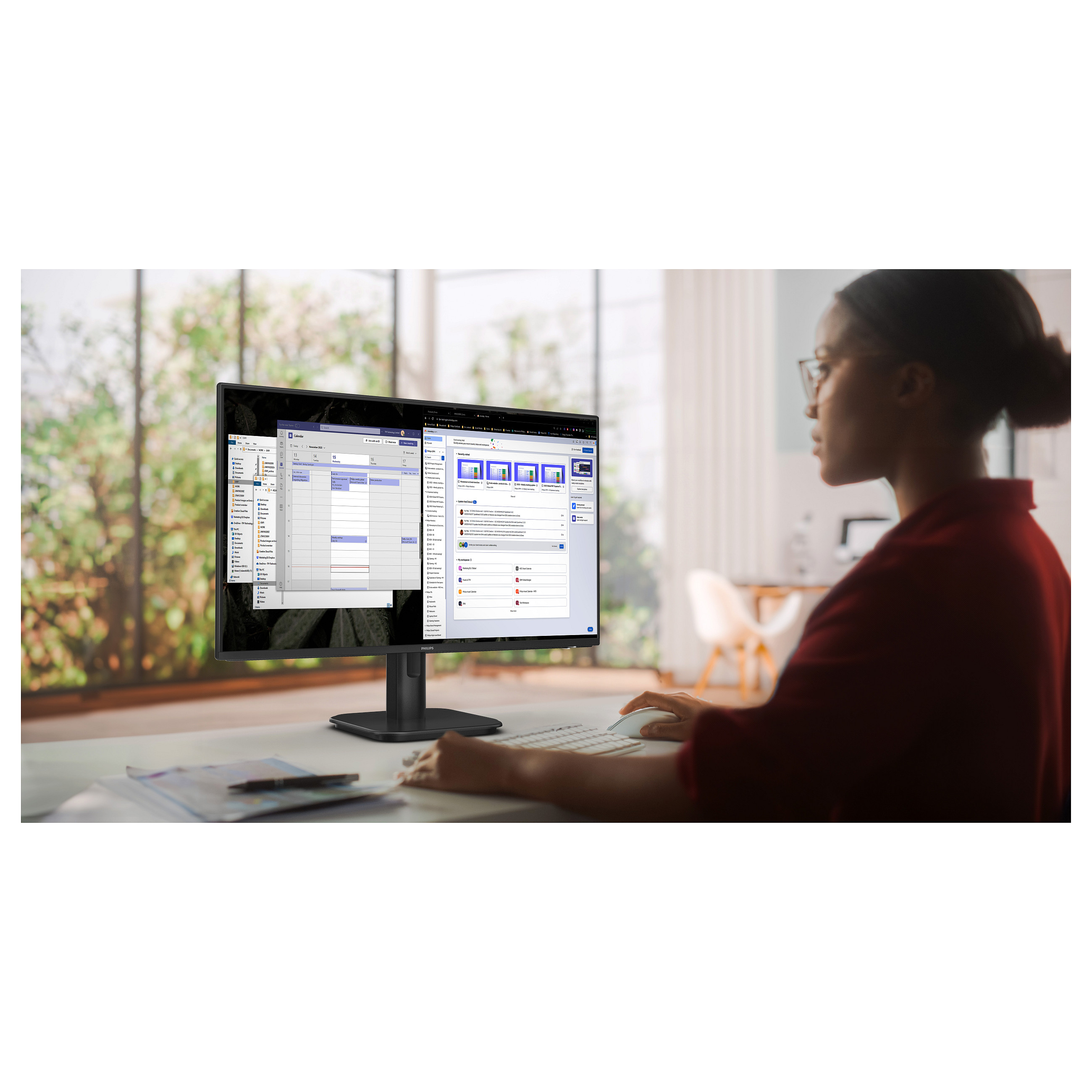 Monitor Philips 24E1N1100A / 24" / Full HD IPS / LCD / 100 Hz / 4 ms / HDMI+VGA+HDCP - Zezë - 18