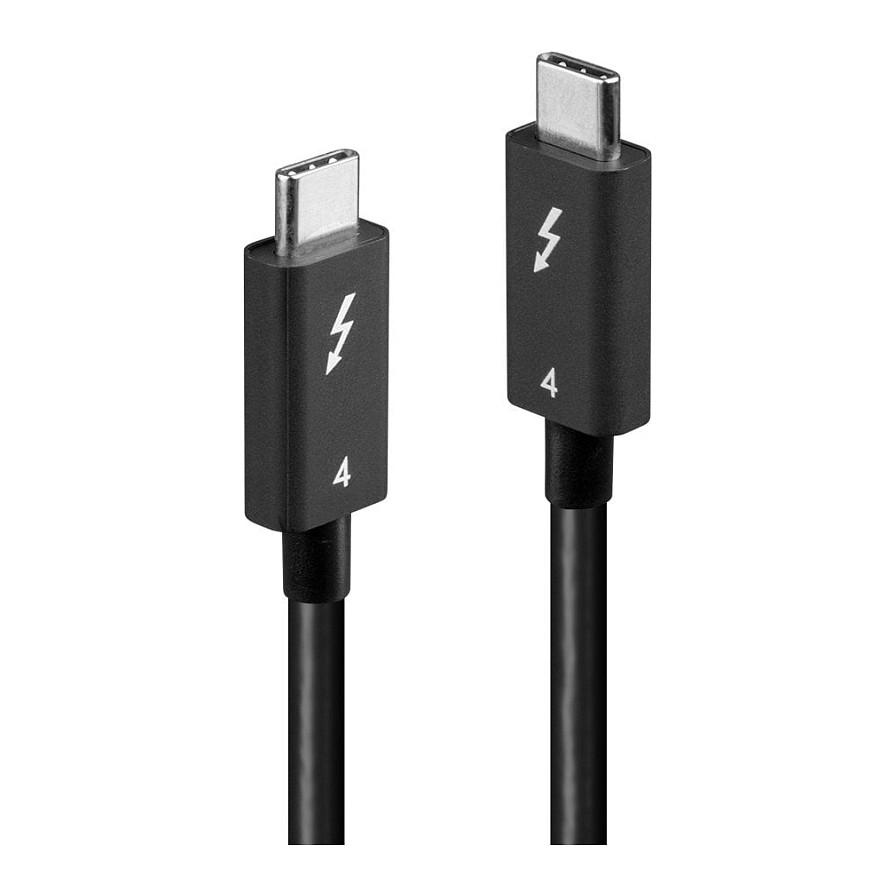 Kabllo USB Lindy 31120 / Thunderbolt 4 / USB-C në USB-C / 40Gbps / 100W / 1m - Zezë - 1
