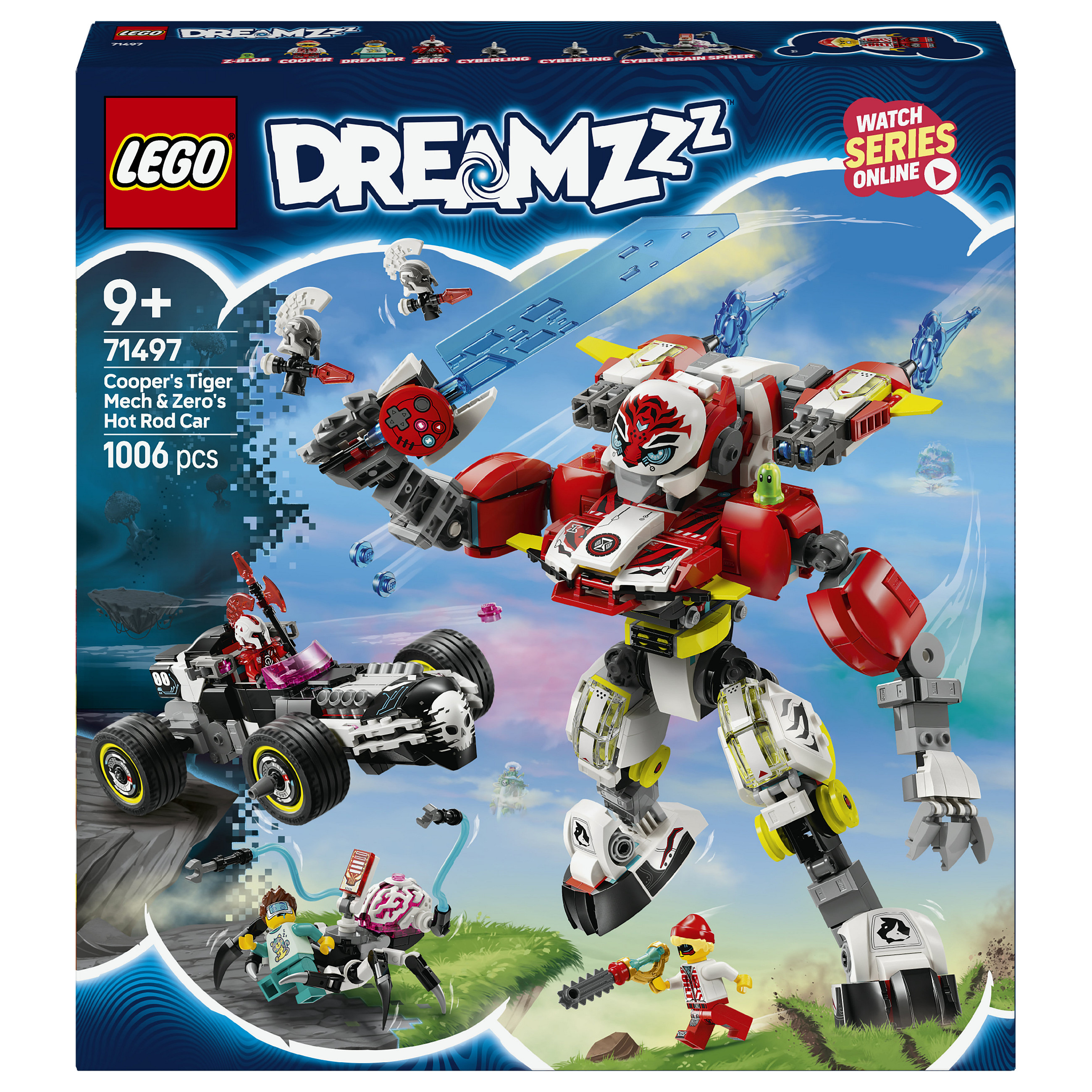 LEGO 71497 DREAMZzz Cooper's Tiger Mech & Zero's Hot Rod Car - 1