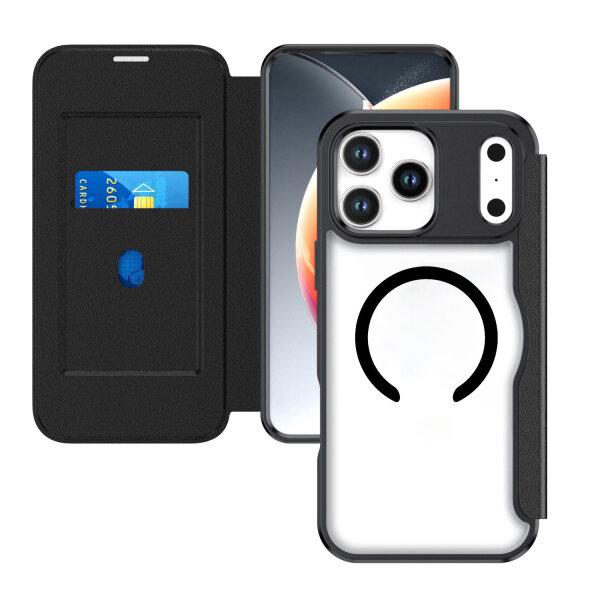 Case për Telefon 4smarts Urban Pro Flip për iPhone 18 Pro Max / 17 Pro Max, MagSafe, Qi2 - Zezë