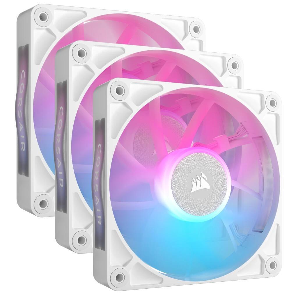 Ftohës për Kasë Corsair iCUE LINK RX120 RGB / 120mm / PWM / 400–2100 RPM / 73.5 CFM / 4.33 mmH₂O / 3-Pack / RGB – Bardhë - 1