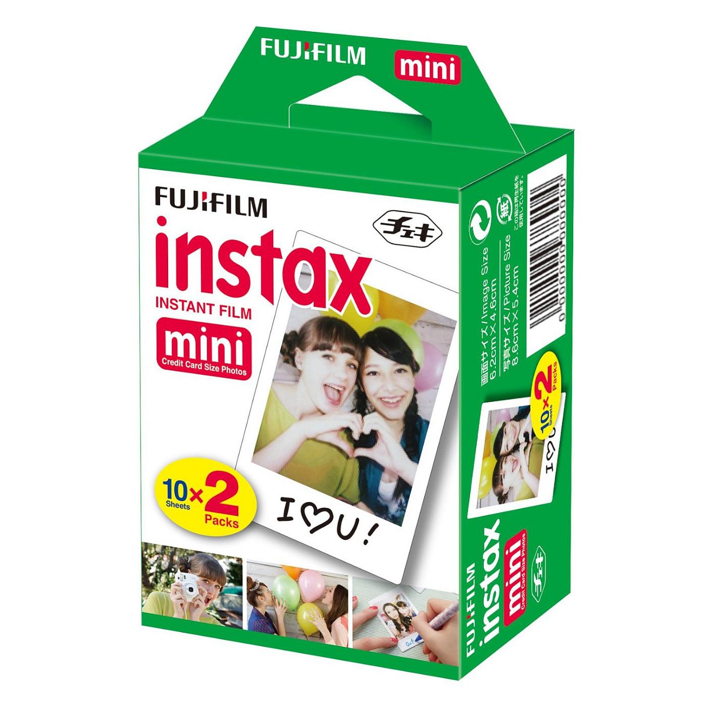 Film Instant Fujifilm Instax Mini, ISO 800, 2x10 Ekspozime, 54 × 86 mm – Bardhë