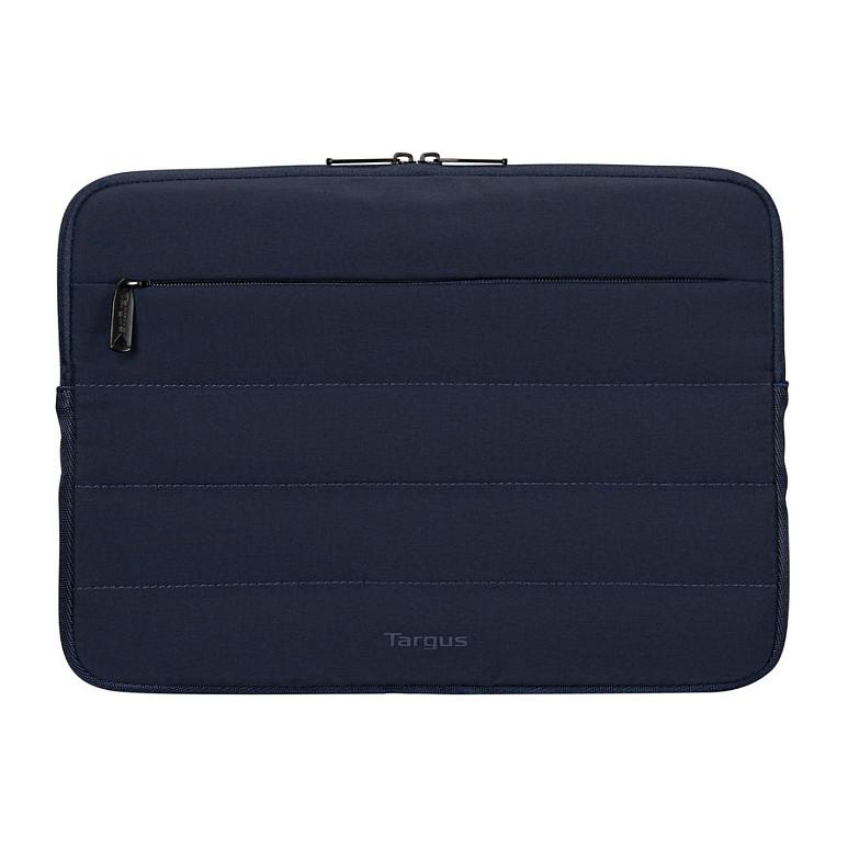 Çantë për Laptop Targus TBS97602GL, 13–14", Puffer Sleeve, Poliester, Xhep i Përparmë, Mbyllje me Dy Zinxhirë – Blu e Errët