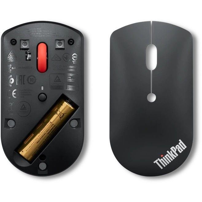 Maus Lenovo ThinkPad Bluetooth Silent – Wireless Bluetooth 5.0, 2400 DPI, 3 Butona, Sensor Optik, Ambidextrous, e zezë - 4