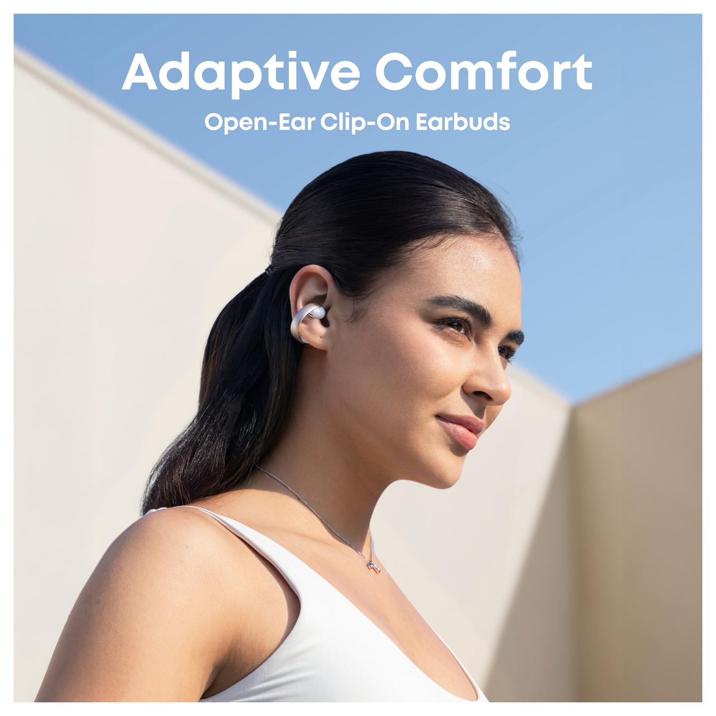 Kufje pa kabllo Soundcore AeroClip / Bluetooth / TWS / Open-Ear / Sport - Krem/Bardhë - 2