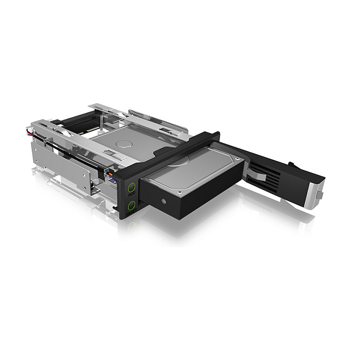 Aksesorë për disqe Hot-Swap Frame: 1× 3.5" SATA/SAS to 1× SATA host, EasySwap trayless design, steel/plastic – ICY BOX - 2