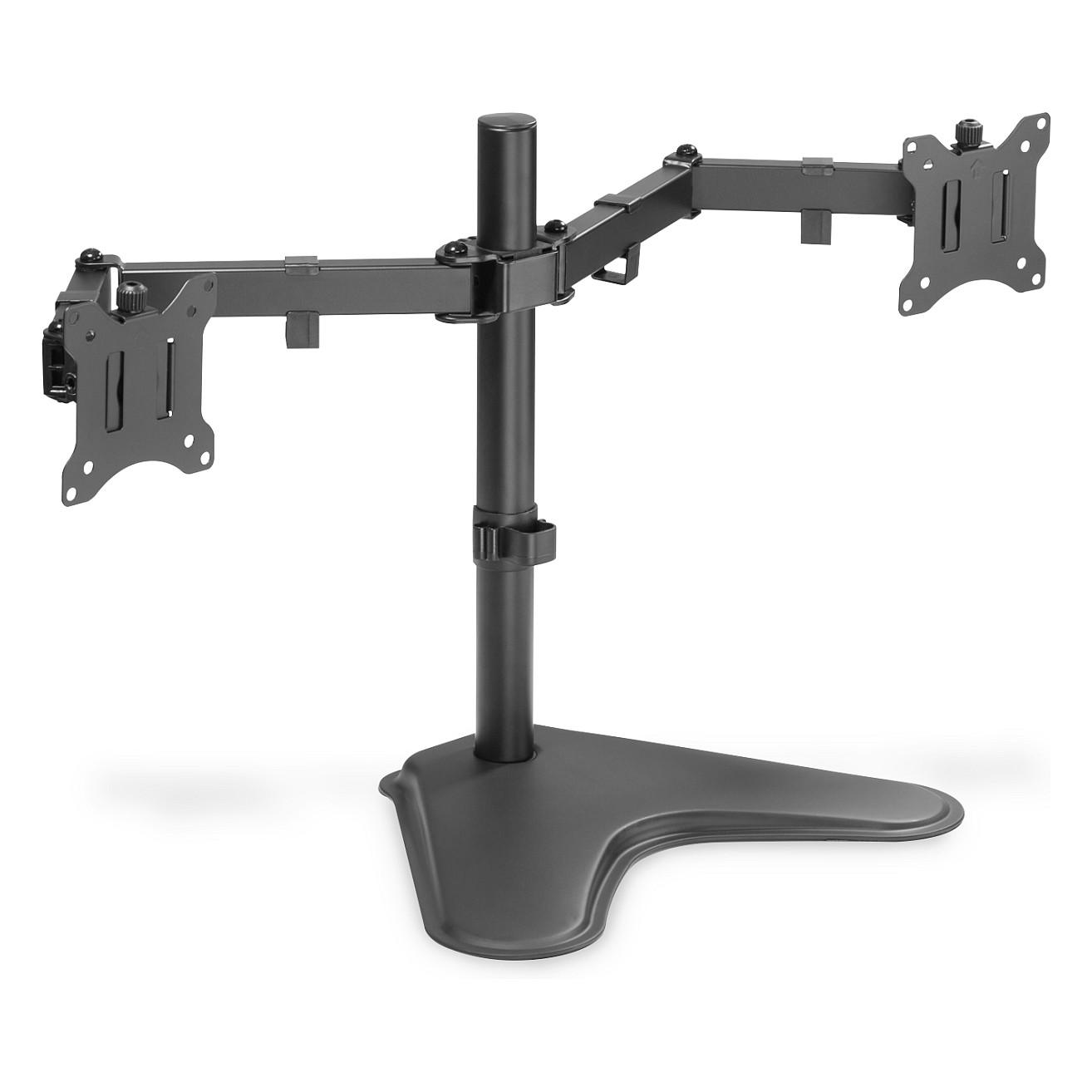 Mbajtëse për Monitor / 2 Monitorë / 15"-32" / 8kg për Monitor / VESA 75x75-100x100 / Tavolinë / Rregullim në Lartësi - Zezë - 7