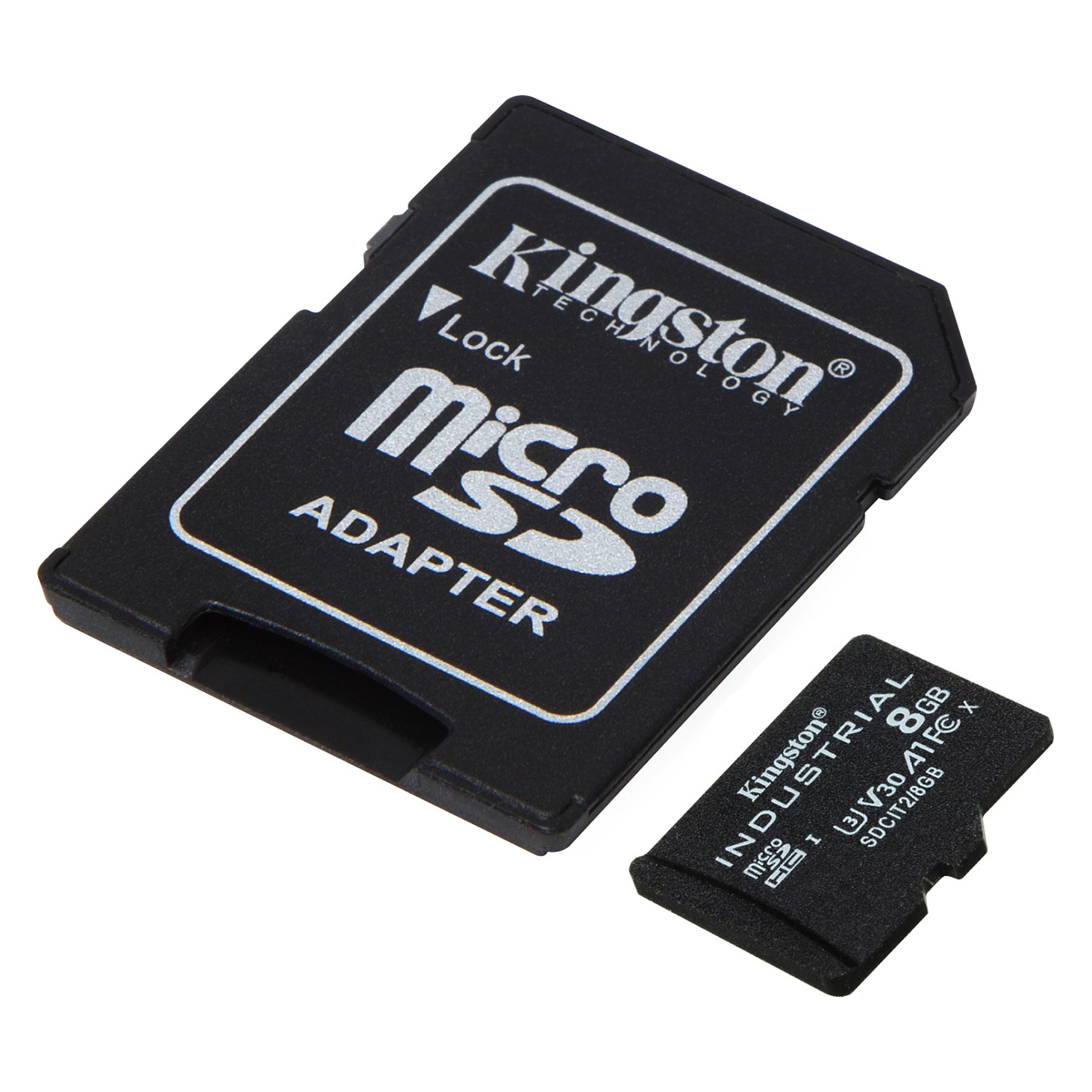 Kartë Memorie SD CARD 8GB Kingston Industrial MicroSDHC 100MB/s +Adapter - 2