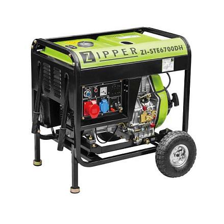 Gjenerator me Naftë ZIPPER ZI-STE6700DH, 418cc, 6500W, 230V, 400V, AVR - Zezë/Gjelbër