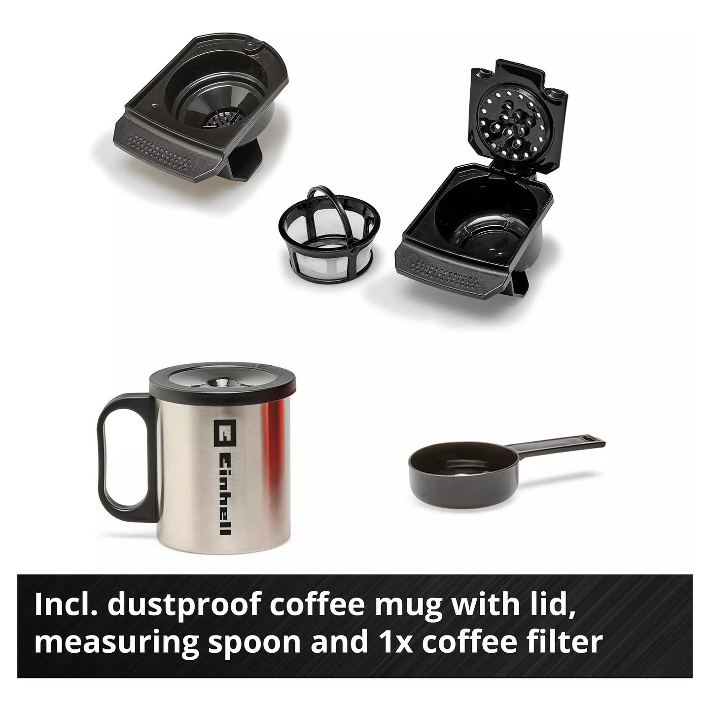 Aparat për kafe me Bateri Einhell TE-CF 18 Li-Solo, 18V, 240ml, 80°C - Zezë - 14