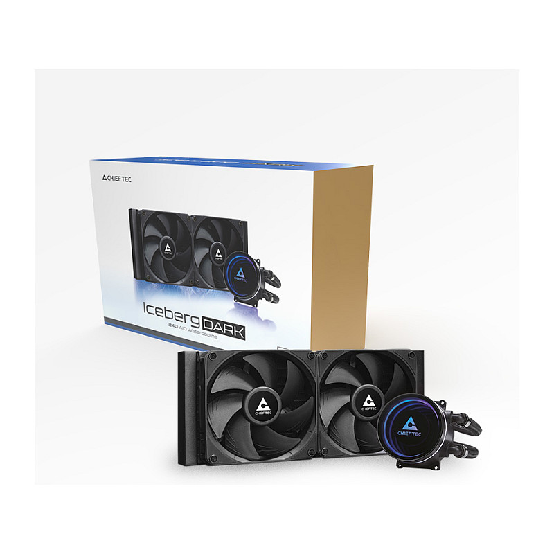 Ftohës për Procesor K Cooler  Water Cooling Chieftec Iceberg 240 DARK multi Cooler | 1700| 1200| 1150| 1151| 1155| 1156| 1200| AM5/4/3+/2+/2 - 10