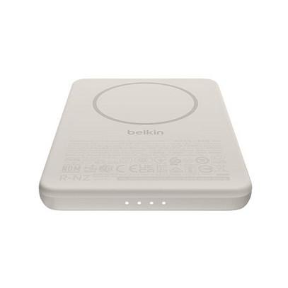 Powerbank Belkin BoostCharge Slim Magnetic / 5000mAh / Wireless 7.5W / USB-C 15W / MagSafe - Kafe - 4