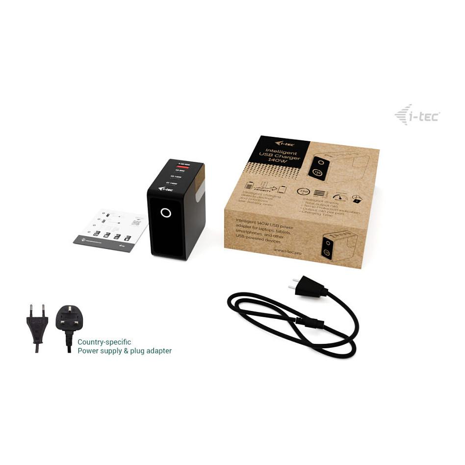 Karikues i-tec CHARGER-INTG140W / 3x USB-C / 1x USB-A / 140W PD – Zezë - 9