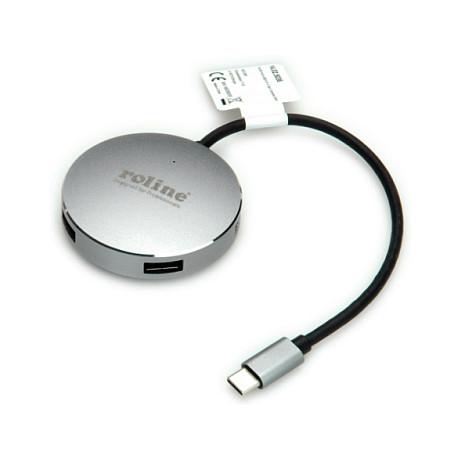 Hub ROLINE 14.02.5036 / 4x USB-A / USB-C / USB 3.2 Gen 1 / 5Gbps / 0.15m – Gri - 3