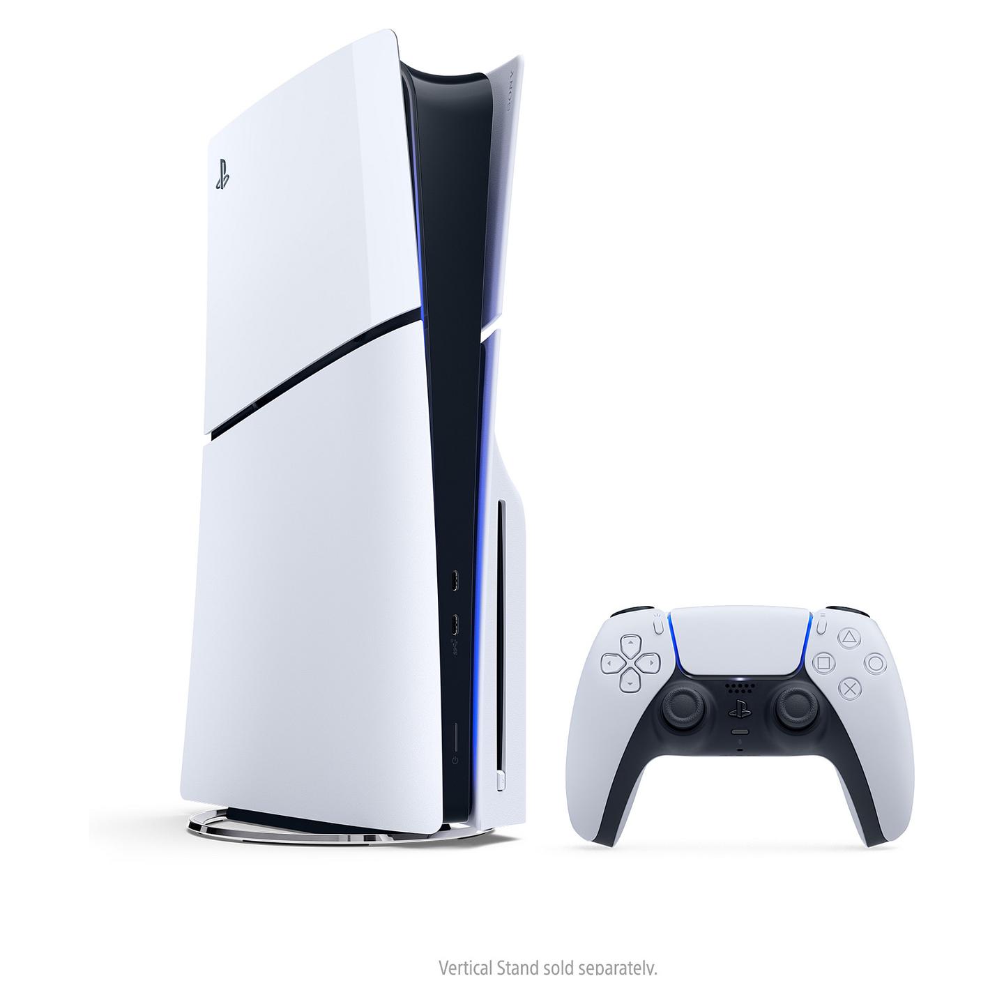 Sony PlayStation 5 Slim, Disc Edition, 1TB SSD, 8K, 120Hz, 1× DualSense - Bardhë/Zezë - 1