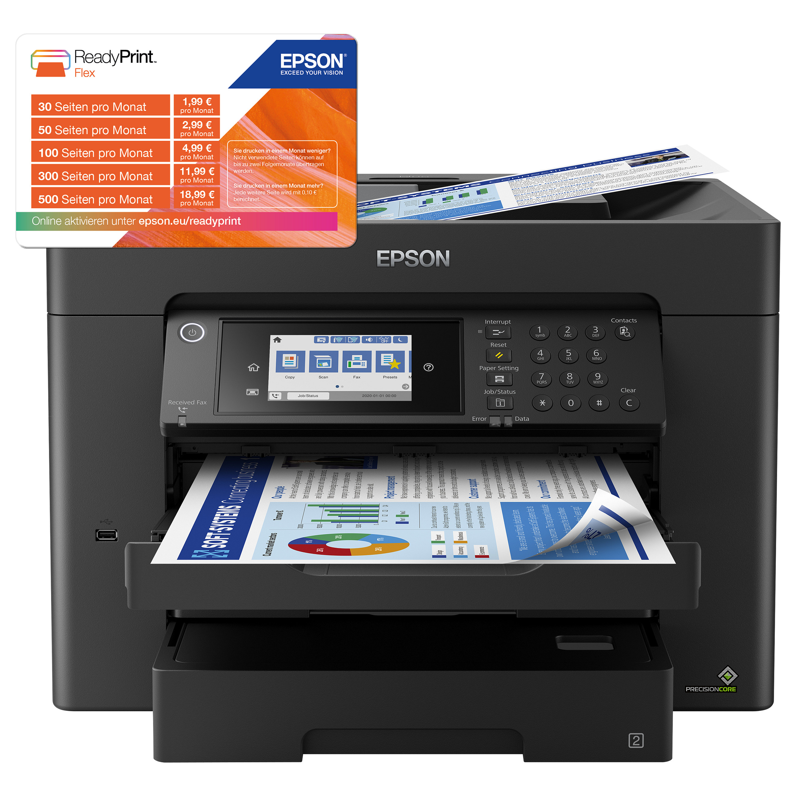 Printer Multifunksional Epson WorkForce WF-7840DTWF / A4 / A3 / LAN / WLAN / ADF / Duplex - 2