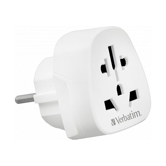 Adapter Udhëtimi Verbatim WTEU-02 / Type A/B, G, I, J, L, N në Type E/F / 10A / 2500W / 100–250V - Bardhë