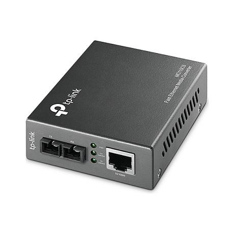 Konvertues Media TP-Link MC110CS, Fast Ethernet 10/100Mbps RJ45 në Fiber SC/UPC, Single-Mode, 20km, 1310nm - Zezë