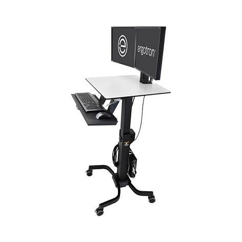 Mbajtëse për Monitor Ergotron WorkFit-C Dual Sit-Stand 24-214-085, 2 Monitorë deri në 24", VESA 75×75/100×100mm, Lartësi e Rregullueshme 63cm, 14,7kg, me Rrota - Hiri/Zezë