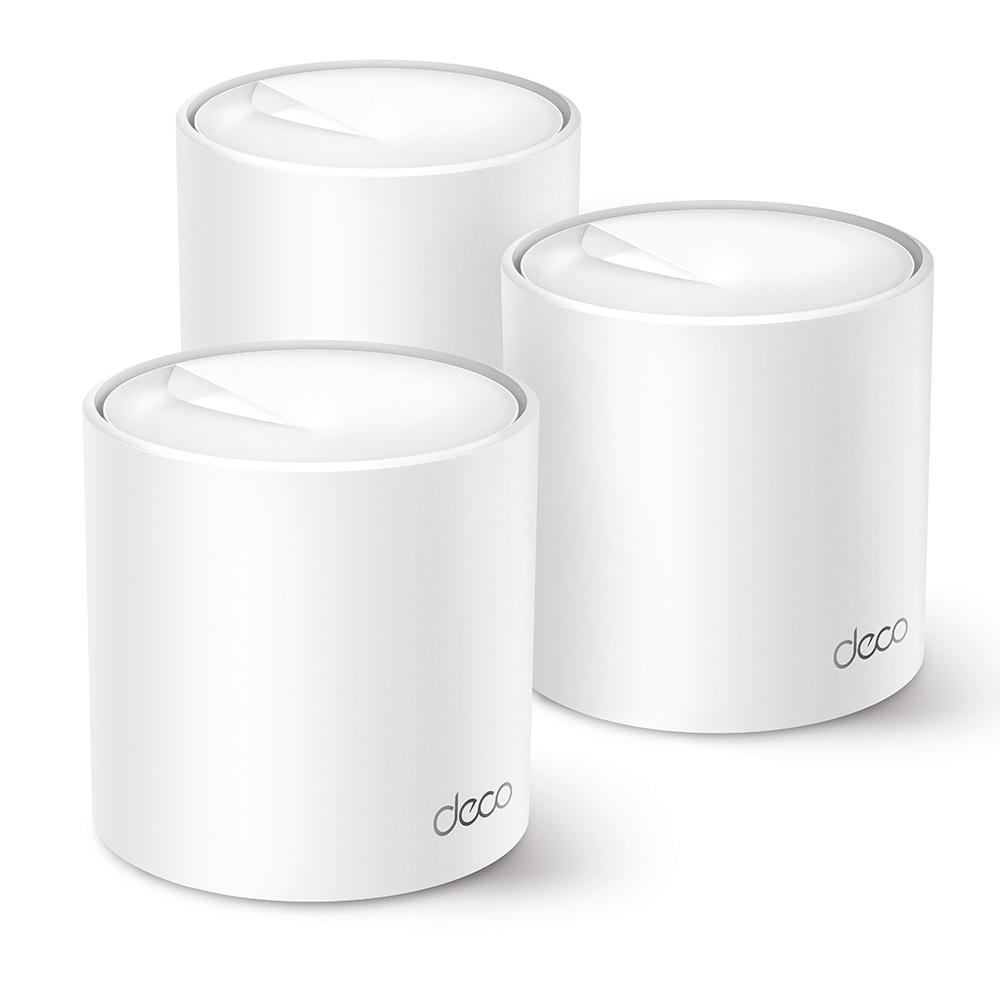 TP-Link Deco X50 (3-Pack) AX3000 Wi-Fi 6 Mesh System – Dual-Band 2.4GHz + 5GHz, 574Mbps + 2402Mbps, 3× Gigabit WAN/LAN për njësi, MU-MIMO, OFDMA – Bardhë - 1