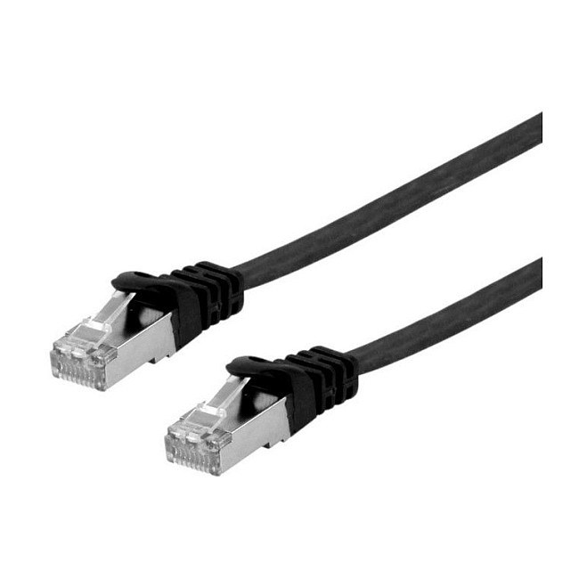 Kabllo për Rrjet Equip Patch Cable Cat6A U/FTP / 2xRJ45 / 0.50m / Zezë / Flat / LSZH – Polybag - 1
