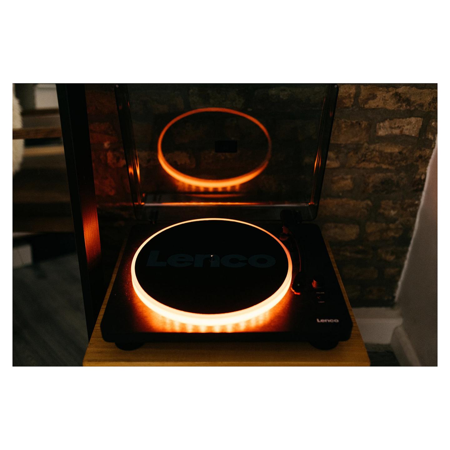 Gramafon Lenco LS-50LEDBK, Me Rrip, Manual, USB Type-B, Fuqi RMS 4 W - Zezë - 11