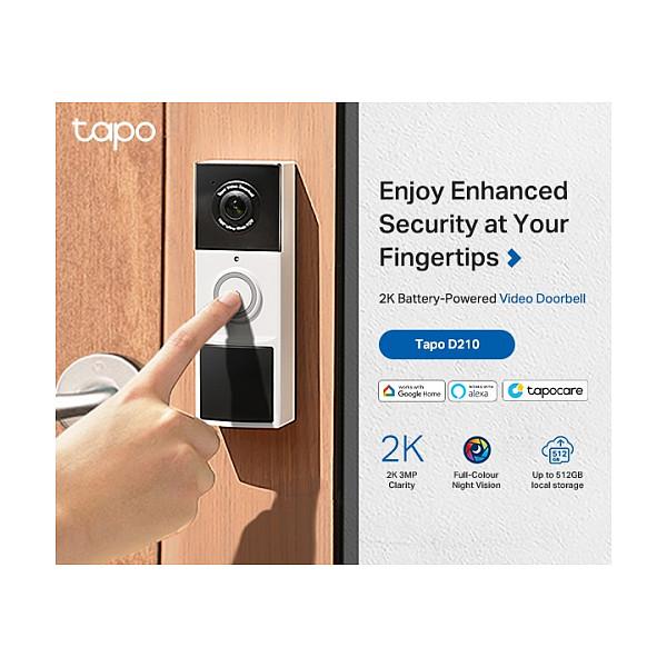 Kamera Sigurie IP CCTV TP-Link Tapo D210, 2K 3MP, 2304 × 1296, Wi-Fi, 160°, IP65, Bateri 180 Ditë - Bardhë - 16