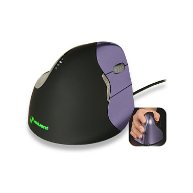 Maus me Kabllo Evoluent Vertical Mouse 4 Small / Right Hand / 6 Buttons - Zezë / Vjollcë - 1