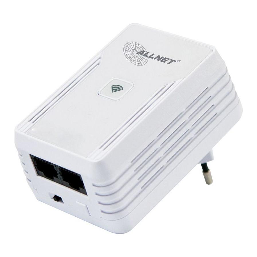 Power-LAN ALLNET ALL1682511v2, 500Mbps, HomePlug AV, Wi-Fi 4 300Mbps, 2× Fast Ethernet 10/100Mbps, 2.4GHz/5GHz, WPS - Bardhë