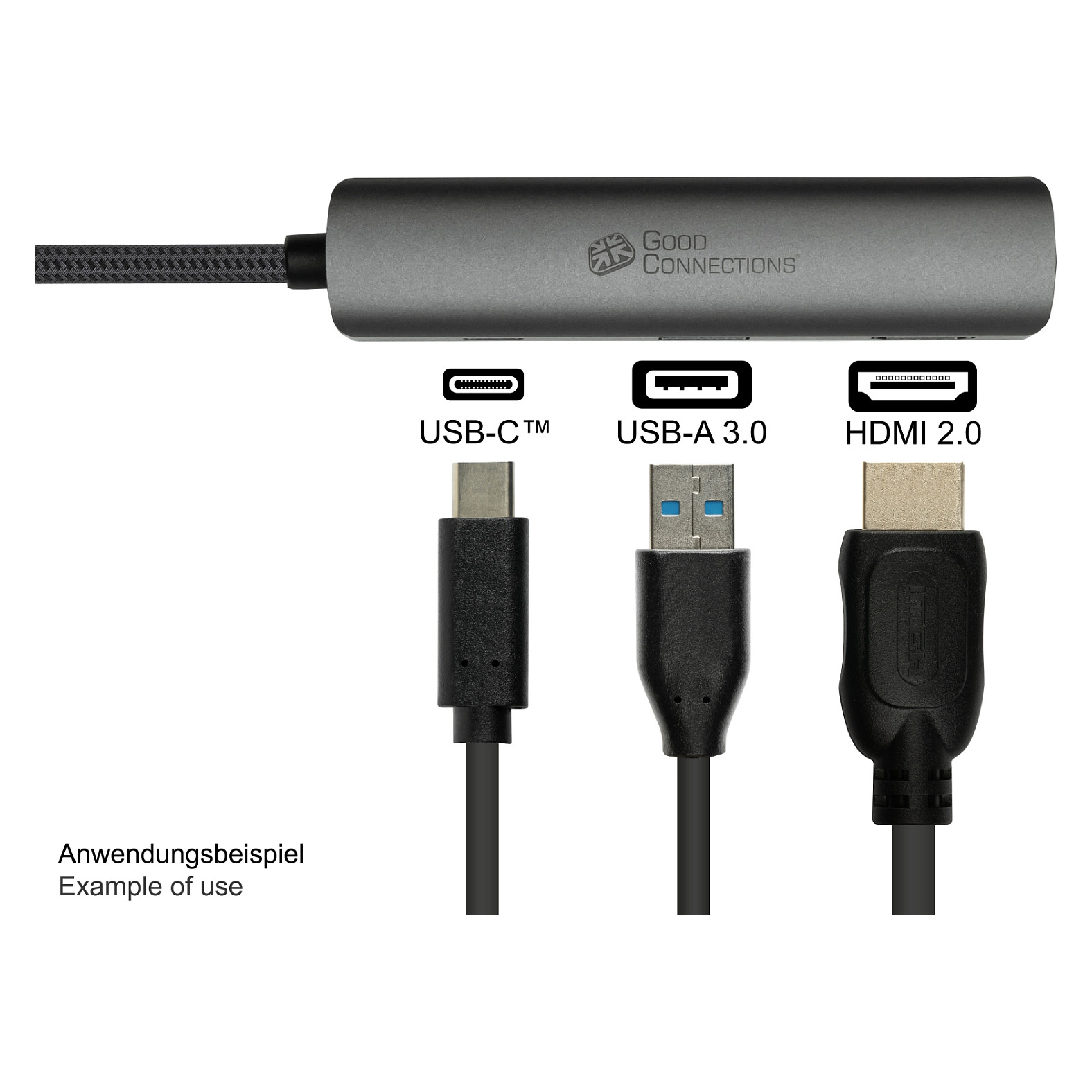 HUB GoodConnections C002A / HDMI+USB‑C+USB 3.0 – Anthrazit - 4