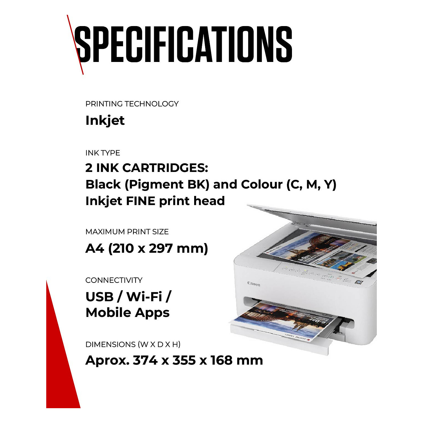 Printer Multifunksional Canon PIXMA TS4150i / 3‑in‑1 / 14ppm / Wi‑Fi – Bardhë - 17