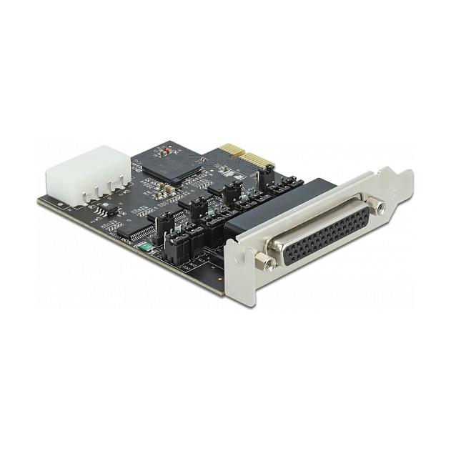 Kartë Zgjerimi Delock 89895, PCI Express 2.0 x1, 4x Serial RS-232 DB9, deri në 230.4Kbps, MaxLinear 17V354, Low Profile + Full Height - 2