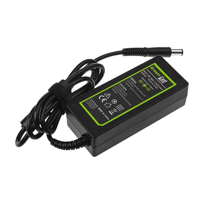 Adapter për Laptop Green Cell AD07AP / 65W / 19.5V / 3.34A / 7.4 × 5.0 mm - Zezë