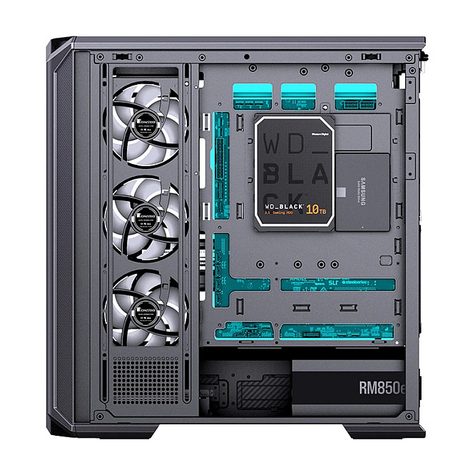 Kasë PC Jonsbo D400 / Midi Tower / ATX / Tempered Glass - Zezë - 8