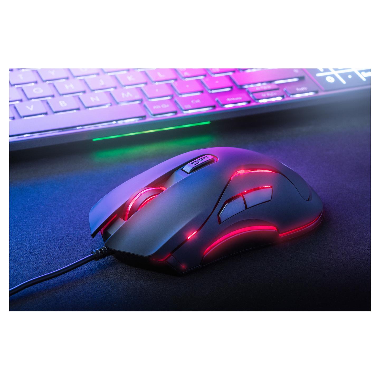 Maus Gaming Sandberg LightFlow 6D Gamer Mouse / 603EP / 3600 DPI / 6 Butona / USB 2.0 / 1.5m - Zezë - 5