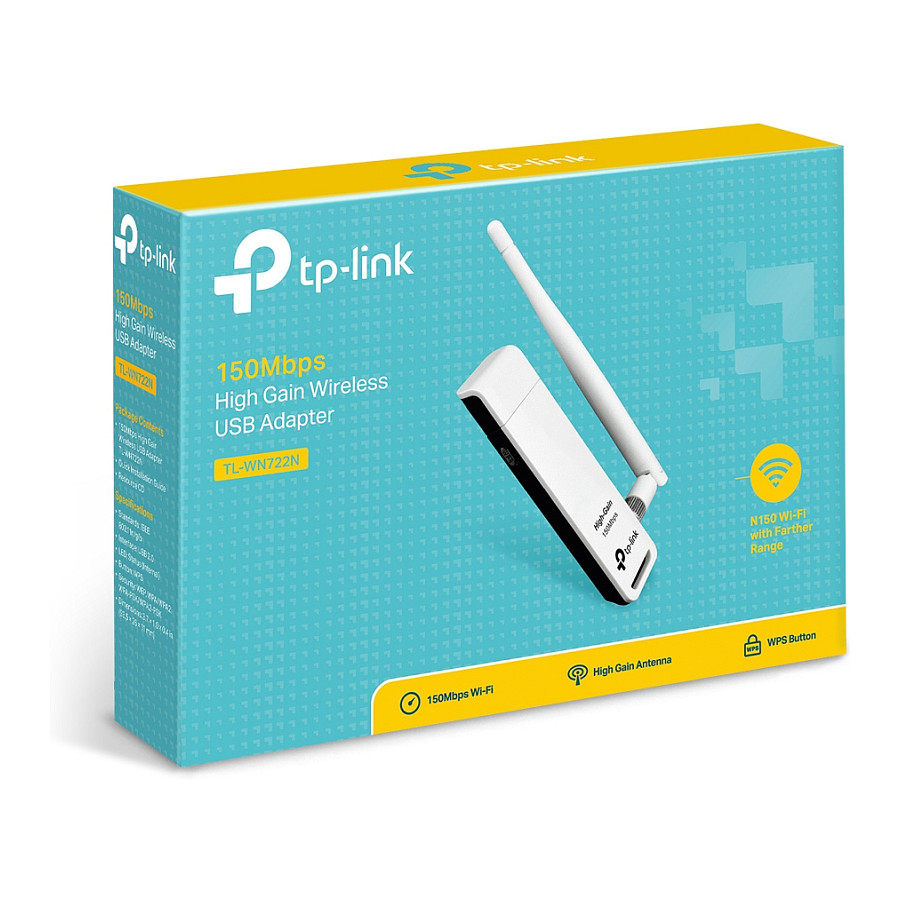 Antena për Rrjet TP-Link TL-WN722N / 150 Mbps High‑Gain Wi‑Fi USB Adapter - 5