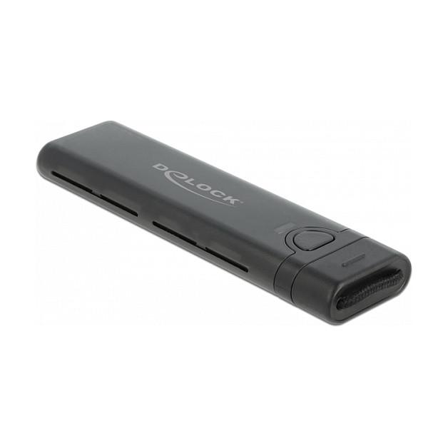 Këllëf për SSD Delock 42635, M.2 NVMe + SATA, USB-C 3.2 Gen 2, 10Gbps, Realtek RTL9210B - Zezë