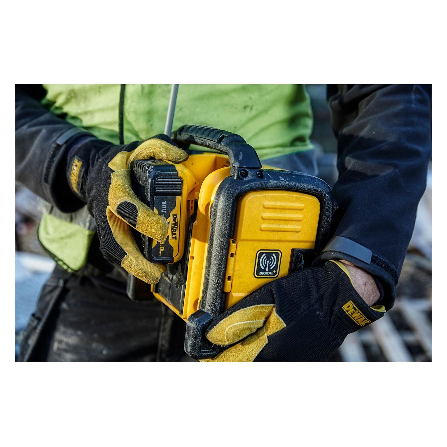 Radio DeWALT DCR020-QW, 10.8-18V, DAB+/FM, AUX, USB - Verdhë/Zezë - 6