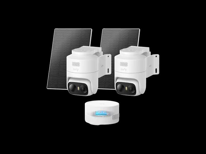Kamerë Sigurie IP CCTV EufyCam C36, 2K, 2 Kamera + HomeBase Mini, Pan/Tilt 360°, AI, Solar Panel 3W, Color Night Vision - Bardhë