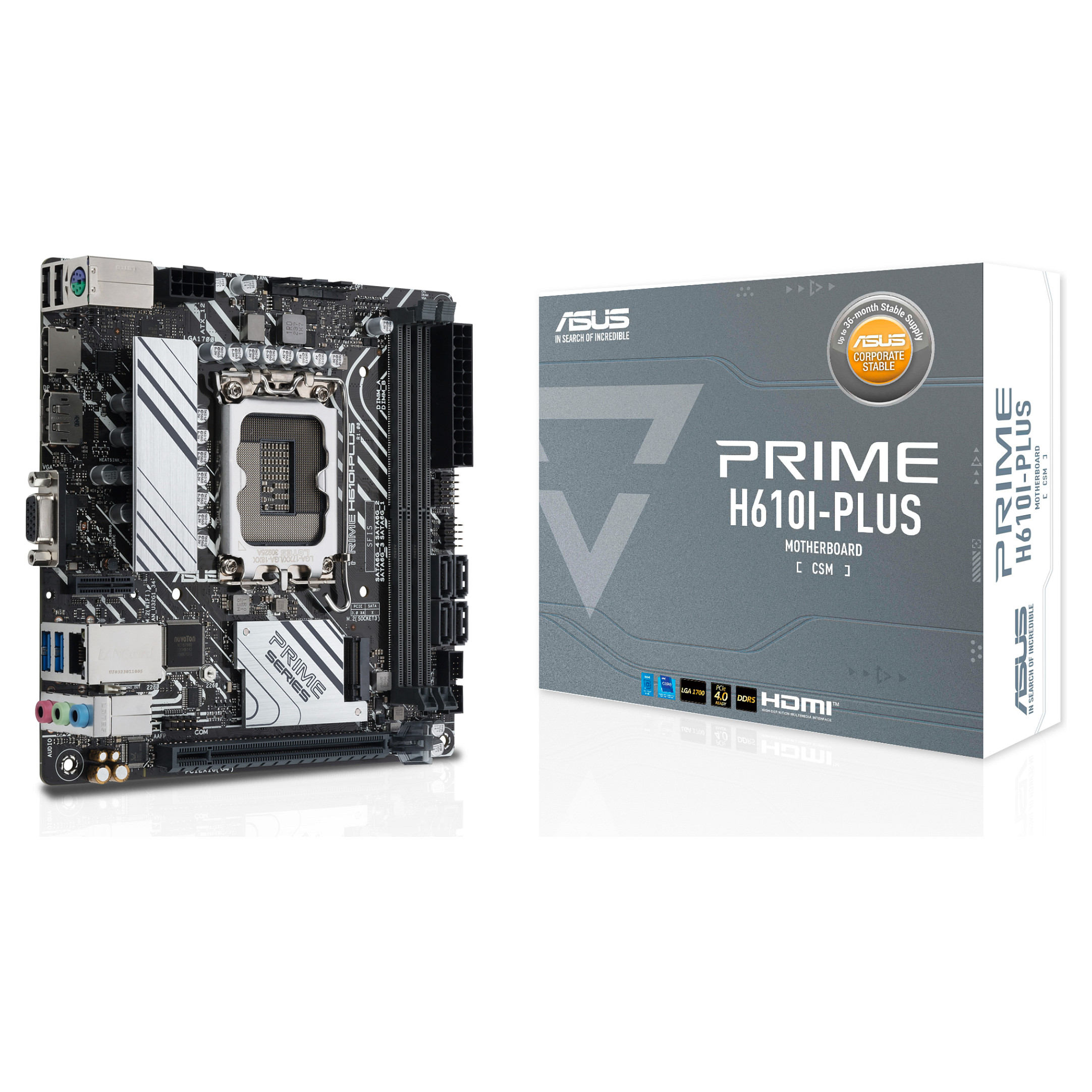 Pllakë Amë MB Intel ASUS PRIME H610I-PLUS-CSM / DDR5 / mATX / HDMI+DP - 1