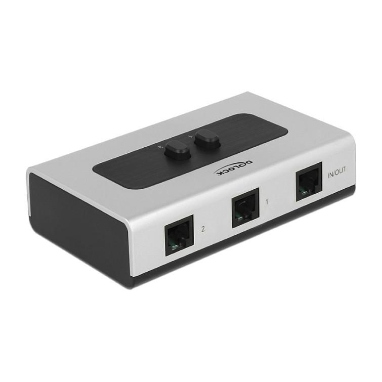 Switch Telefonik DeLOCK 87698, 3x RJ11, manual - Gri/Zezë - 1