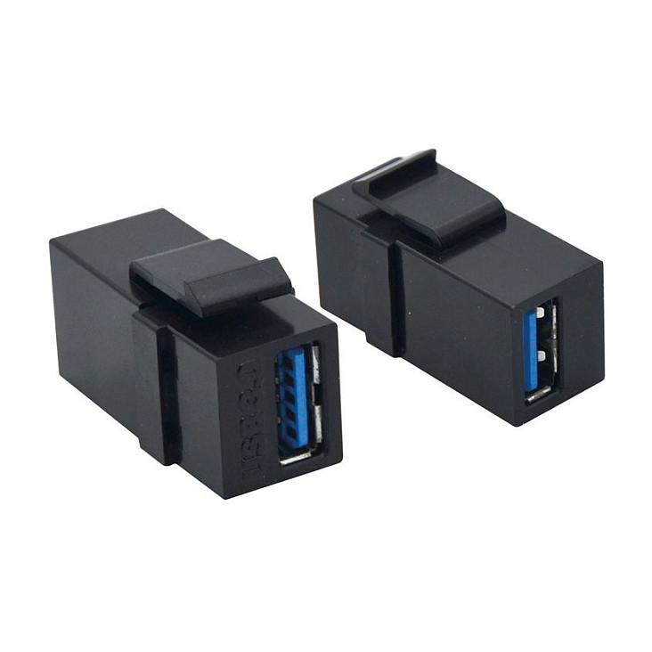 Adapter VALUE 25.99.8207, USB 3.2 Gen 1, USB-A Femër në USB-A Femër, Keystone - Zezë