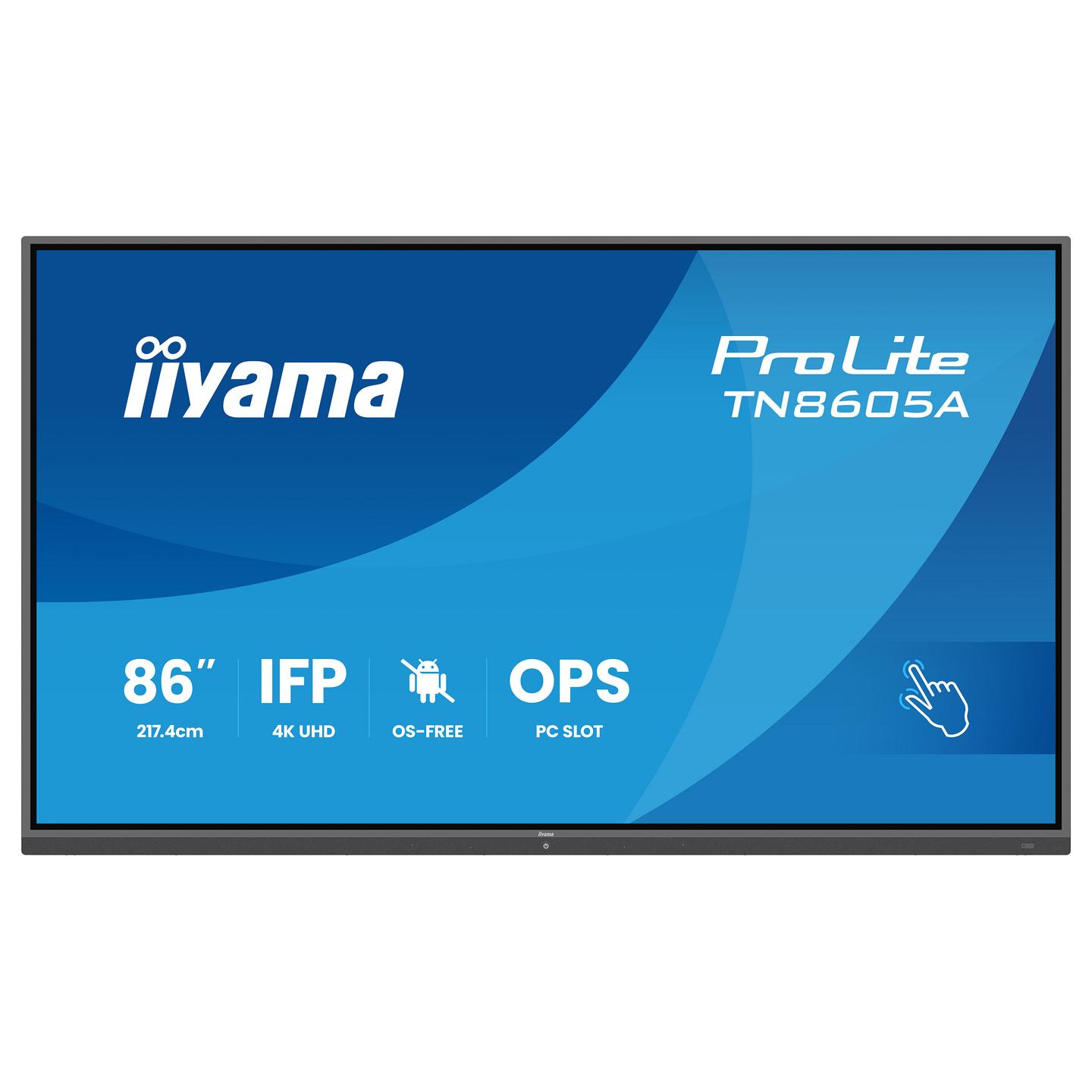 Interaktiv (Smart Board) iiyama ProLite TN8605A-B1AG, 85.6", 4K UHD, IPS, HDMI, USB-C - Zezë