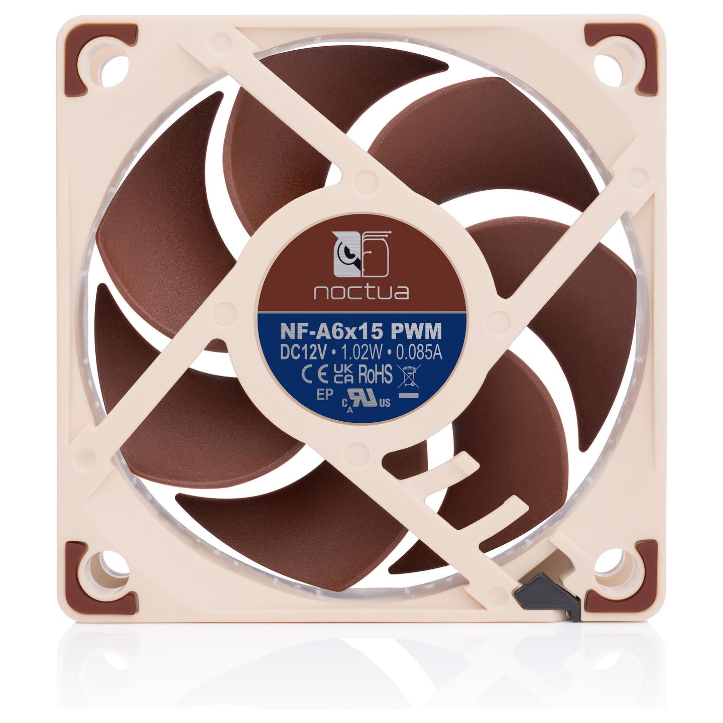 Ftohës për Kasë Noctua NF-A6x15 PWM, 60 × 60 × 15mm, 3500 RPM, 4-pin PWM, SSO2 – Kafe/Bezhë - 4