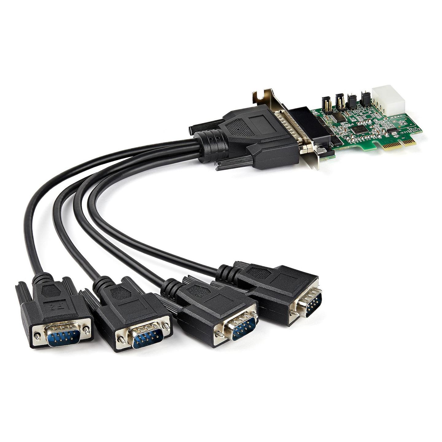 Kartë Zgjerimi StarTech.com PEX4S953LP, PCI Express x1, 4x Serial RS-232 DB9, deri në 921.6Kbps, ASIX AX99100A, UART 16950, Low Profile + Full Height