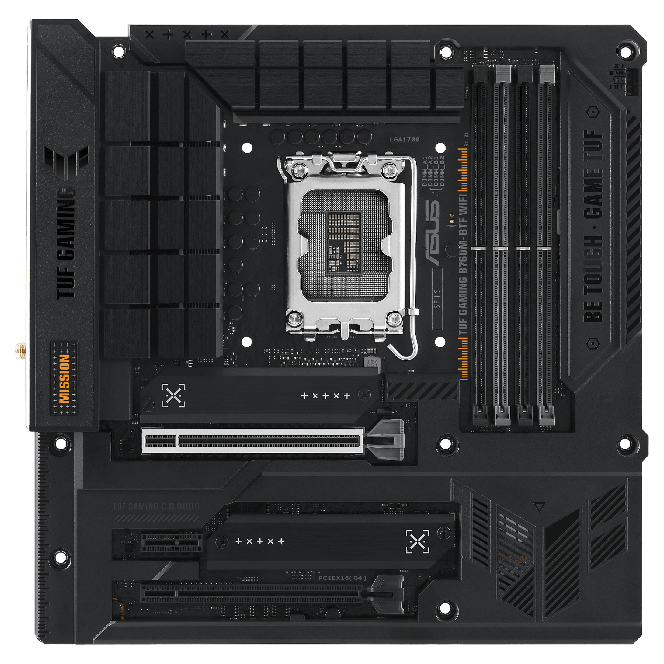 Pllakë Amë ASUS Intel TUF GAMING B760M-BTF WIFI DDR5 mATX - 1