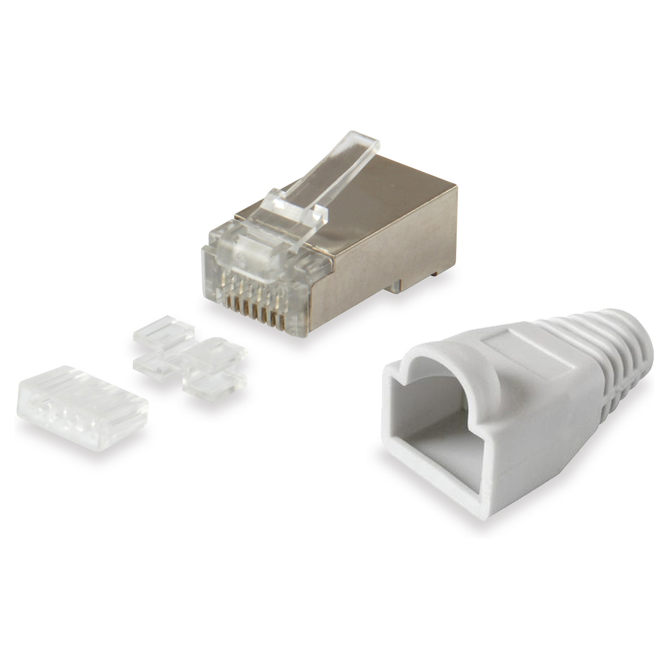 Aksesorë  për Rrjet / Cat6 RJ45 Plug / With Strain Relief / Easy Installation / 100 pcs Bulk - 1