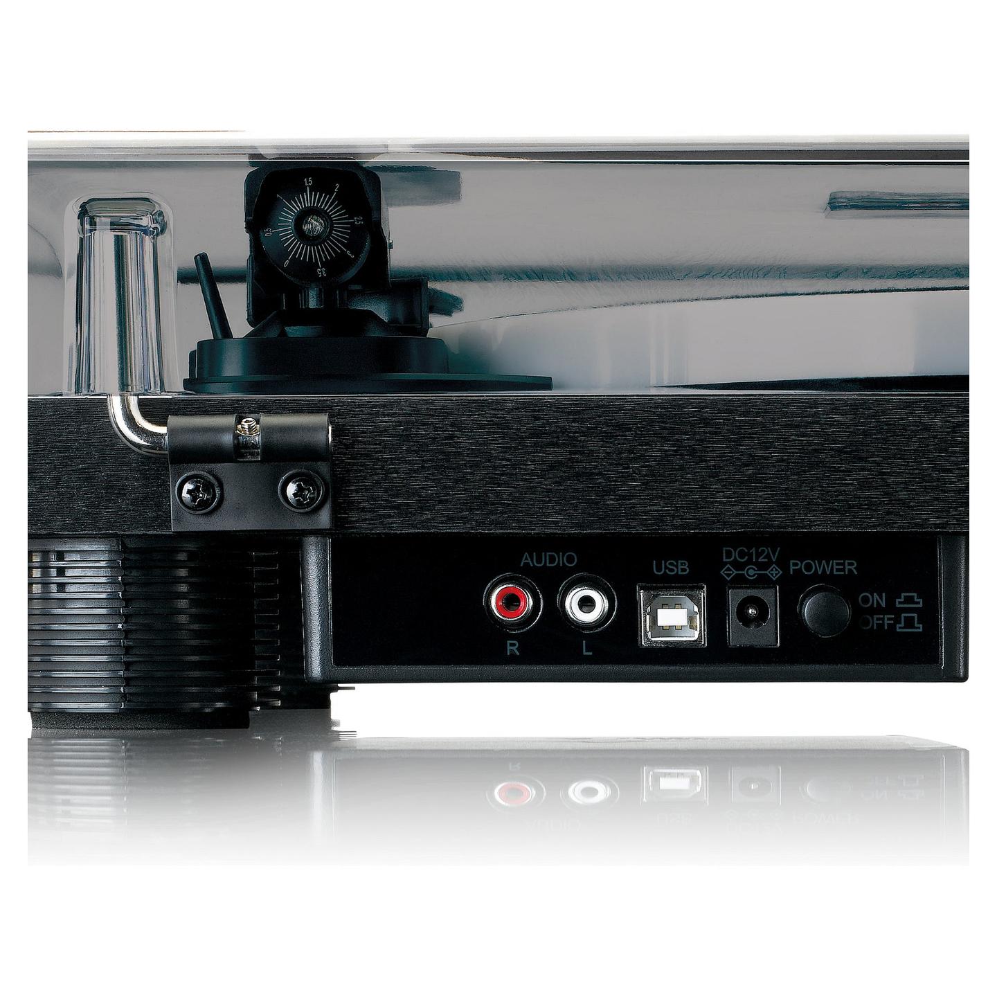 Gramafon Lenco LS-50LEDBK, Me Rrip, Manual, USB Type-B, Fuqi RMS 4 W - Zezë - 4