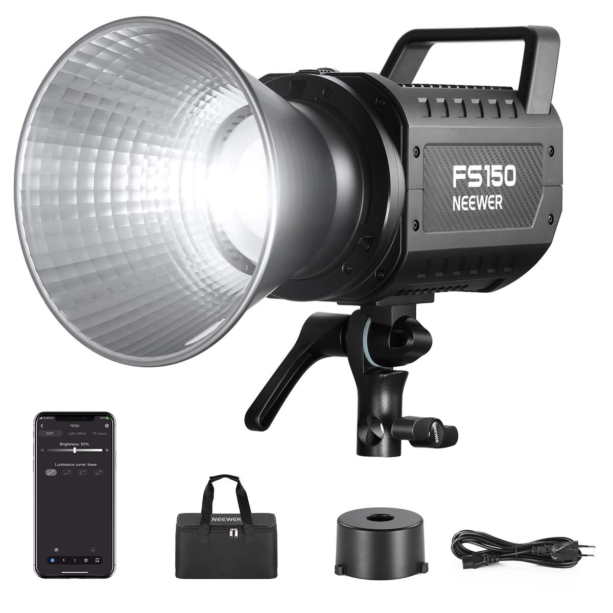 Dritë e Mençur Neewer FS150B, Bi-Color, 130W, 72000Lux, 2700-6500K, CRI 97+, TLCI 98+, Bowens Mount - Zezë - 1